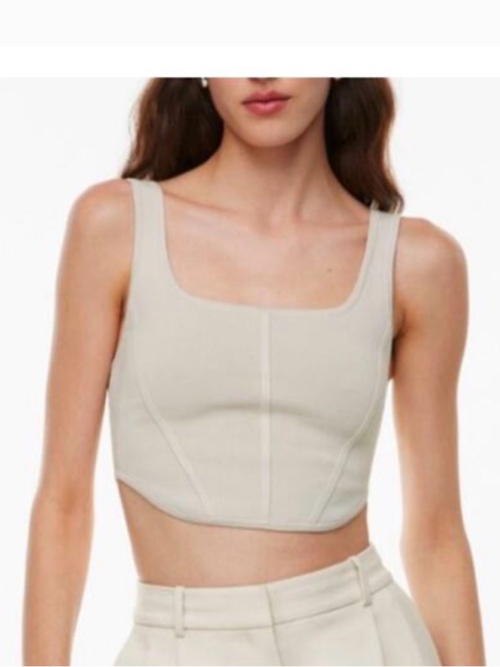 Babaton Sculpt Knit Bustier in Light Beige